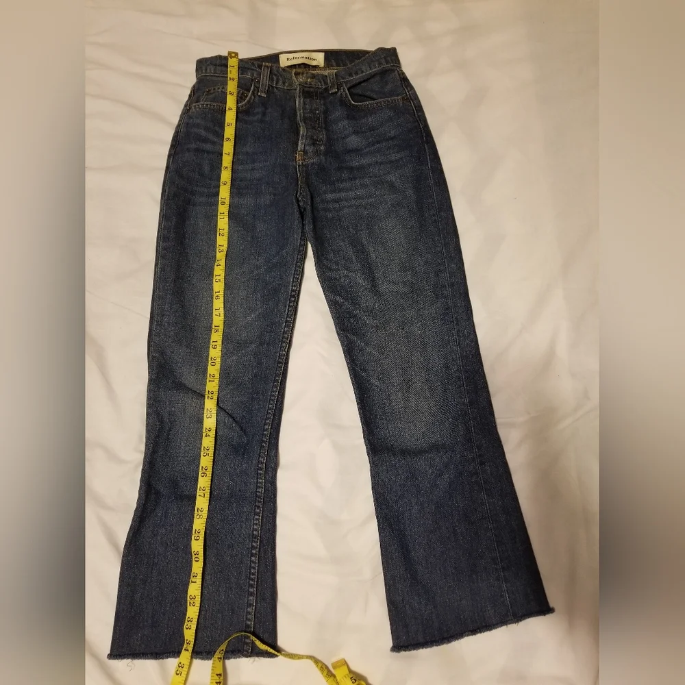 Reformation Mid crop Flare Jeans Women's Color Blue Size 25